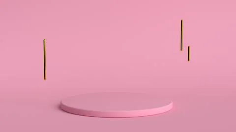 3d abstract background render. Pink platform for product display. Interior 스톡 일러스트