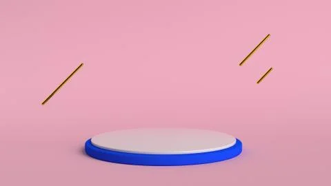3d abstract background render. Pink platform for product display. Interior Stock Illustration