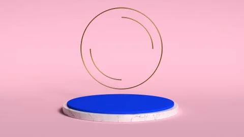 3d abstract background render. Pink platform for product display. Interior 스톡 일러스트