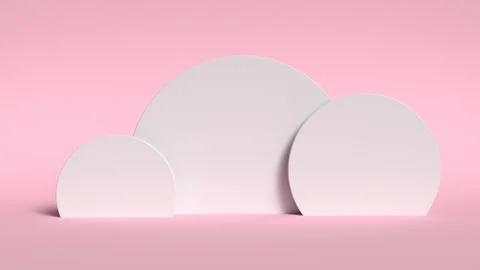 3d abstract background render. Pink platform for product display. Interior Stock Illustration