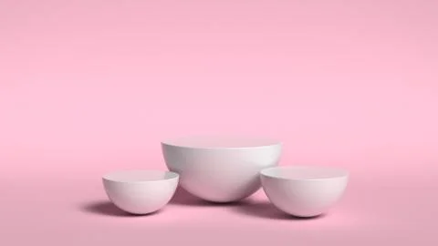 3d abstract background render. Pink platform for product display. Interior Stock Illustration