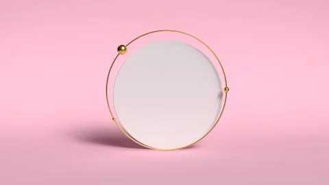 3d abstract background render. Pink platform for product display. Interior Stock Illustration