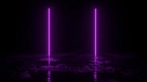 3d abstract background render, two pink neons light on the ground, retrowave and Stock-Illustration