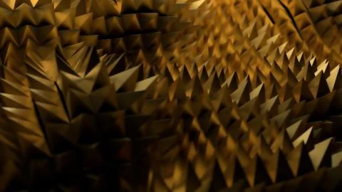 3d abstract background with sharp spike shapes on the displacement wavy surfa Stock Illustration