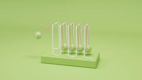 3D abstract background showing a metallic pendulum with five spheres moving Stock Footage 335959044