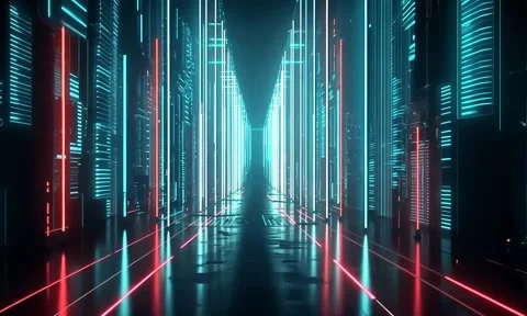 3d abstract background with ultraviolet neon lights Stock Footage 292236567