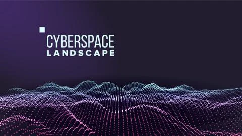 3D Abstract Background Vector. Array Space. Energy Art. Web. Landscape. Banner イラスト素材