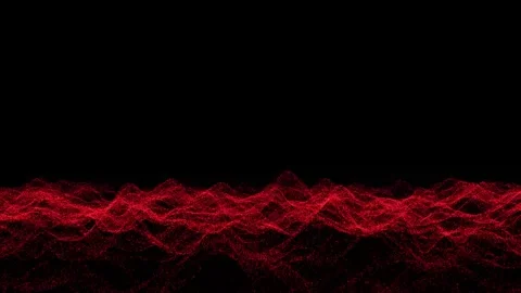 3D Abstract background with waving dotted surface, moving and flickering red Video stock 235946307