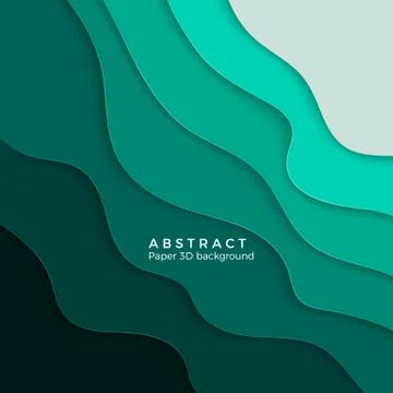3D abstract background with white paper cut shapes. Design layout for busines Stock Illustration