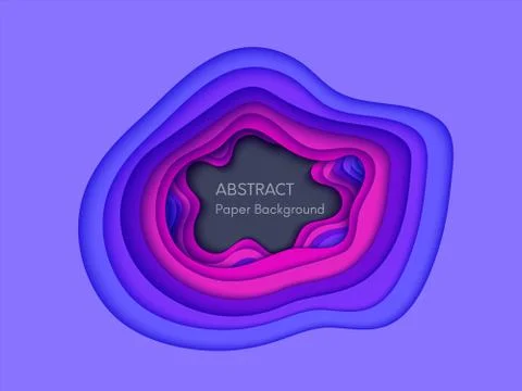 3D abstract background with white paper cut shapes. Vector design layout for  Illustrazione stock