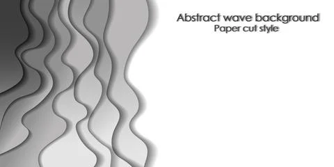 3D abstract background with white paper cut shapes. Vector design layout for Stock Illustration