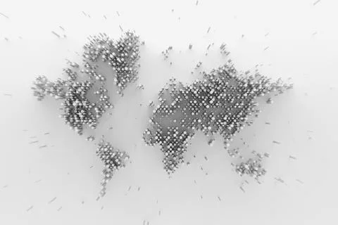 3d abstract background with world map. Stock Illustration