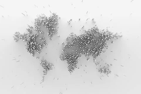 3d abstract background with world map. Stock Illustration