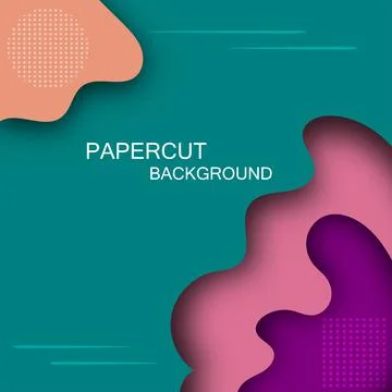 3d abstract background,pepercut shape style. Stock Illustration