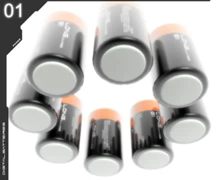 3D Abstract Batteries Go Round Loop Video stock 8939700