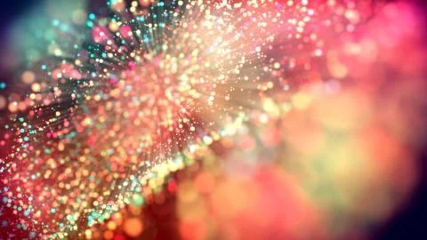 3d abstract beautiful background with light rays colorful glowing particles Stock Illustration