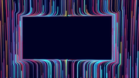 3d abstract bg with glow particles form red blue lines, with rectangle copy Stock Footage 157737349