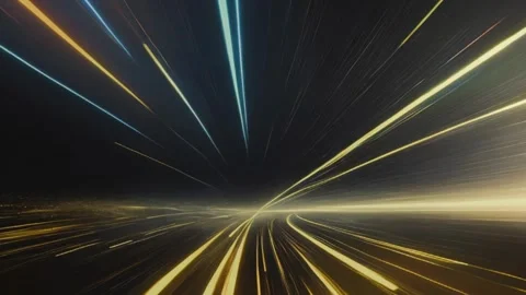 3d abstract black background with colorful neon lines moving forward motion Stock Footage 260717033