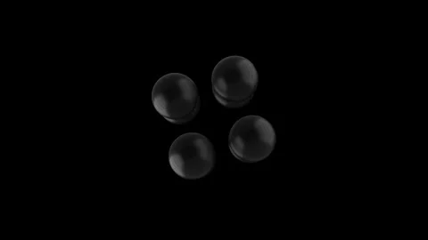 3D abstract black balls rotating in a black background. Creative seamless loop Stock Footage 161340531