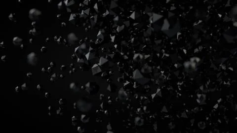 3D Abstract Black Platonic Composition, Background, Rendering Stock Illustration