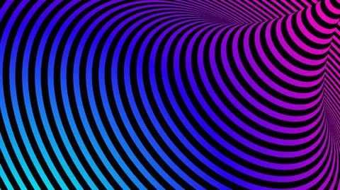 3D abstract black twisted spiral lines optical illusion pattern on vibrant co 스톡 일러스트