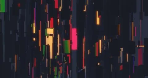 3D abstract block structures background. Reminds of cityscape or space statio Illustrazione stock