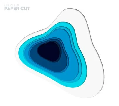 3D abstract blue background with deep paper cut shapes. Modern. Vector design Stock Illustration