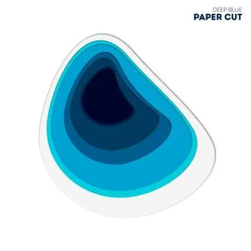 3D abstract blue background with deep paper cut shapes. Modern. Vector design Stock Illustration