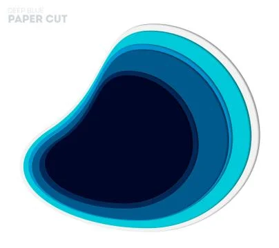 3D abstract blue background with deep paper cut shapes. Modern. Vector design Stock Illustration