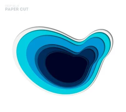 3D abstract blue background with deep paper cut shapes. Modern. Vector design Stock Illustration