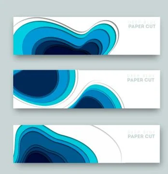 3D abstract blue background with deep paper cut shapes. Modern. Vector design Stock Illustration