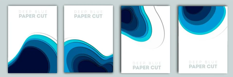3D abstract blue background with deep paper cut shapes. Modern. Vector design Stock Illustration