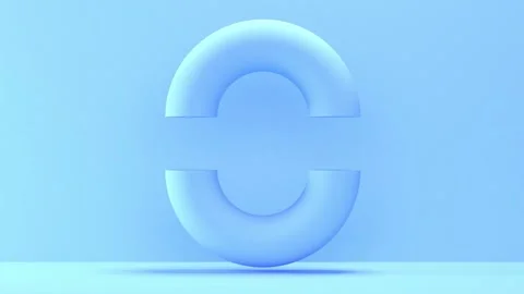 3D Abstract blue background with levitating half rings. Minimal modern seamless Stock Footage 158481020