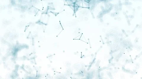 3D Abstract blue blurred geometry wireframe network and connecting dot in ... Stock Photos