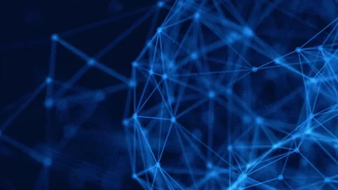 3D Abstract Blue Geometric Network Forming a Brain Shape Stock Footage 328083196