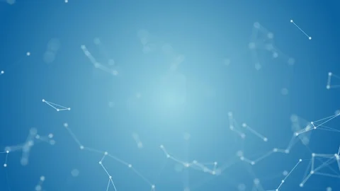 3D abstract blue geometry flying wireframe network and connecting dot space o Stock Footage 119503478