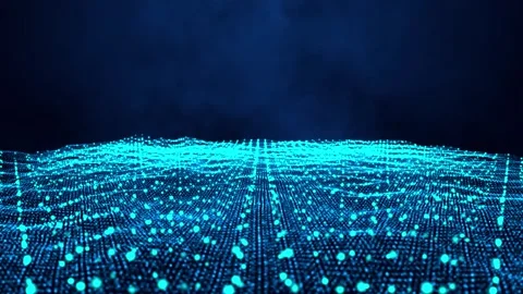 3D Abstract blue light particles audio w... | Stock Video | Pond5