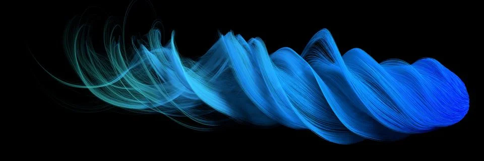 3d abstract with blue lines. comet form version Stock Illustration