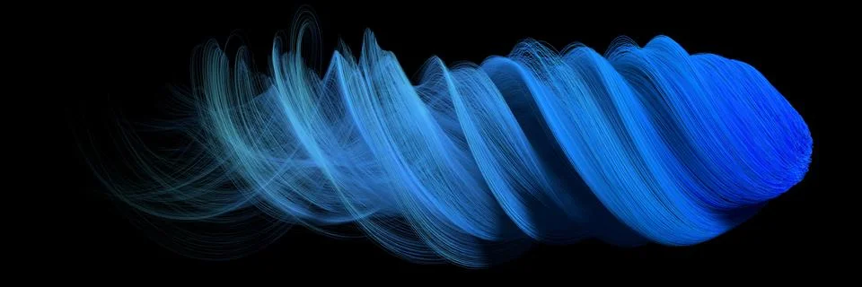 3d abstract with blue lines. comet form version Stock Illustration