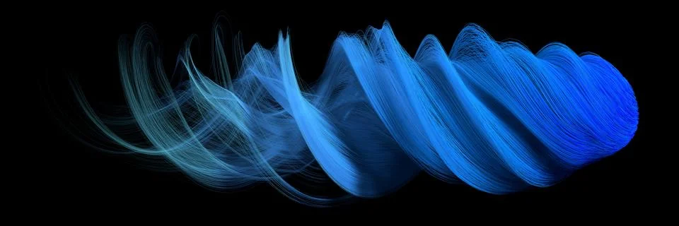 3d abstract with blue lines. comet form version Stock Illustration