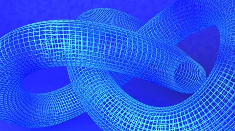 3D Abstract Blue object with blue background, 3D Illustration Stock Illustration