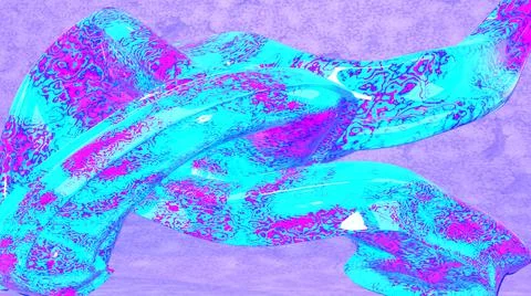 3D Abstract Blue Patterned object, with pink background Illustrazione stock