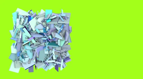 3d abstract blue spiked shape on green Stock Footage 35153898