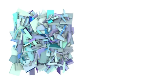 3d abstract blue spiked shape on white Stock Footage 35231286