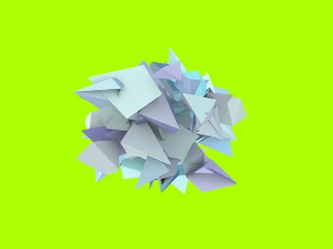 3d abstract blue spiked shape on green Stock Footage 35337636