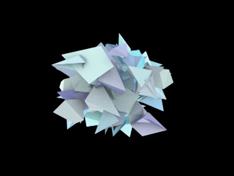 3d abstract blue spiked shape on black Stock Footage 35337645