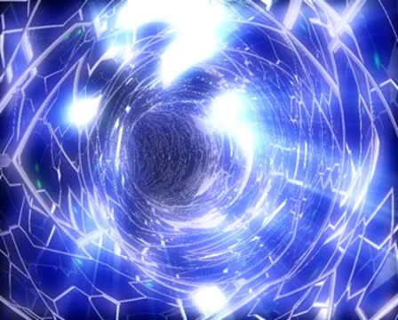 3D Abstract Blue Vortex Tunnel Loop Stock Footage 8945156