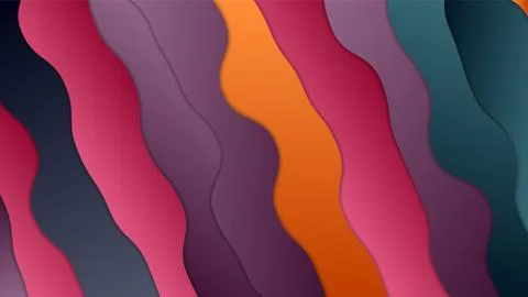 3D abstract blue wave background with paper cut shapes. Vector design layout for Stock Illustration