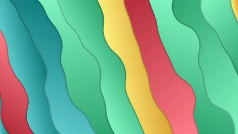 3D abstract blue wave background with paper cut shapes. Vector design layout for Stock Illustration