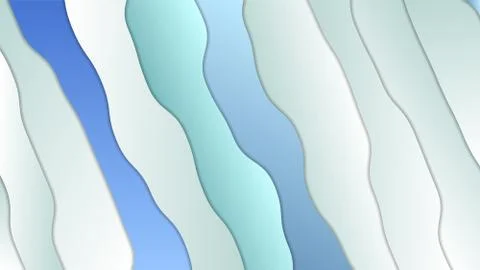 3D abstract blue wave background with paper cut shapes. Vector design layout for Stock Illustration